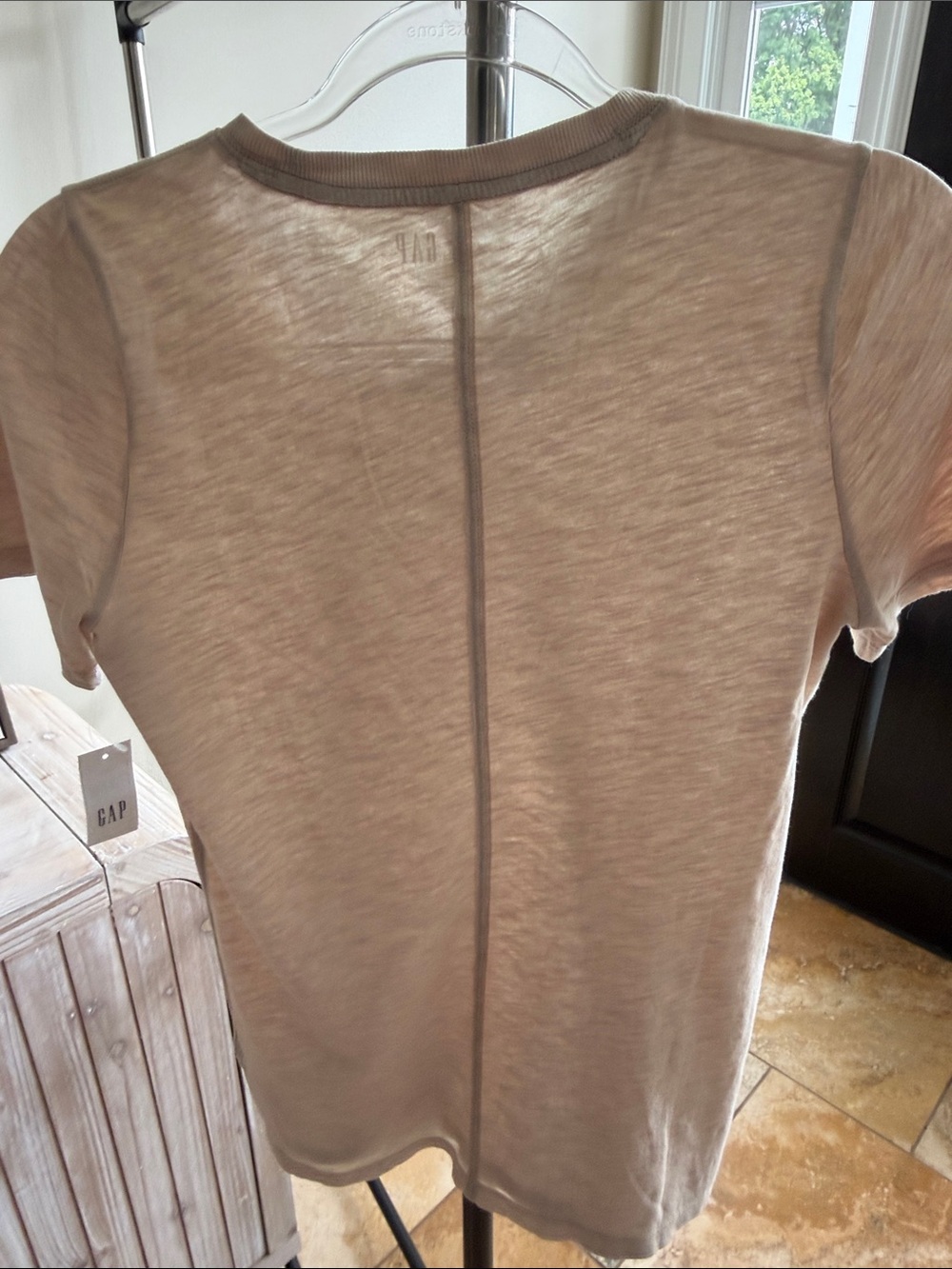 GAP Short Sleeve Crewneck Tee in Light Taupe - Picture 4 of 4